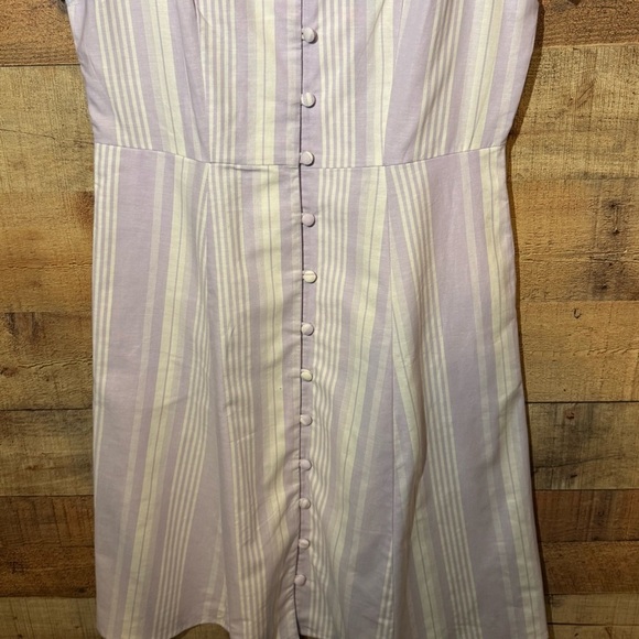 🌻 Wayward Fancies eShakti Lilac Striped Button Down A-Line Shirtdress *no size* - Picture 6 of 12